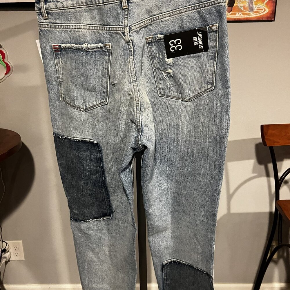 BDG Distressed Patchwork Jeans | Slim Straight | … - image 3